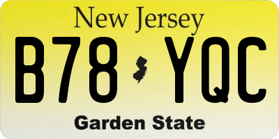 NJ license plate B78YQC