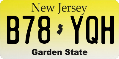NJ license plate B78YQH