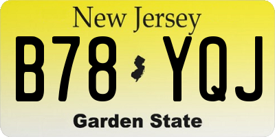 NJ license plate B78YQJ