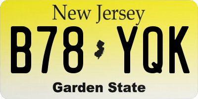 NJ license plate B78YQK