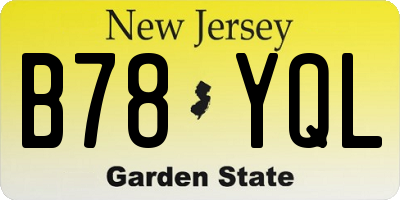 NJ license plate B78YQL