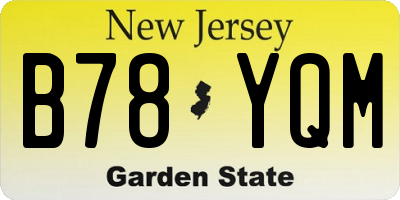NJ license plate B78YQM