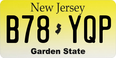 NJ license plate B78YQP