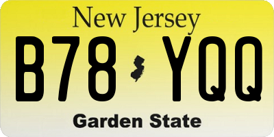 NJ license plate B78YQQ