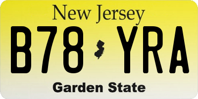 NJ license plate B78YRA