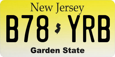 NJ license plate B78YRB