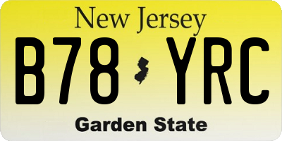 NJ license plate B78YRC