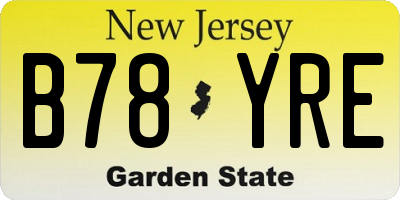 NJ license plate B78YRE