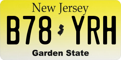 NJ license plate B78YRH