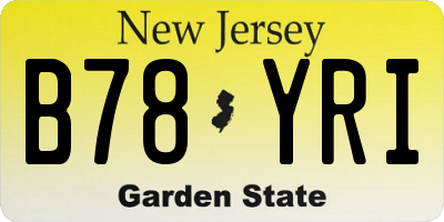 NJ license plate B78YRI