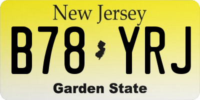 NJ license plate B78YRJ