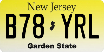 NJ license plate B78YRL