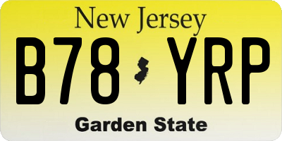 NJ license plate B78YRP
