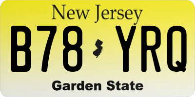 NJ license plate B78YRQ