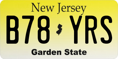 NJ license plate B78YRS