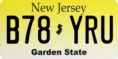 NJ license plate B78YRU