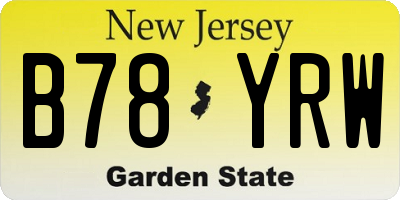 NJ license plate B78YRW