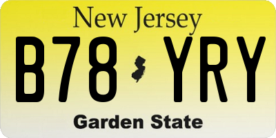 NJ license plate B78YRY