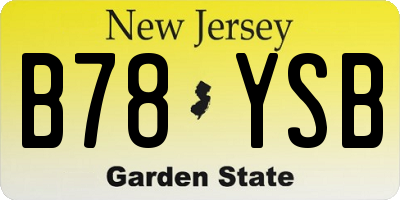 NJ license plate B78YSB