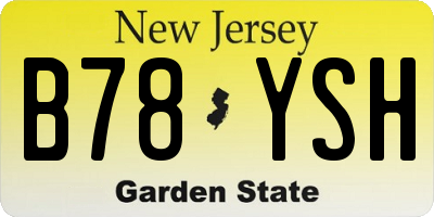 NJ license plate B78YSH