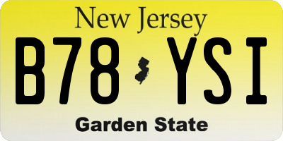 NJ license plate B78YSI