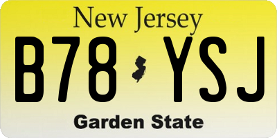 NJ license plate B78YSJ
