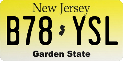 NJ license plate B78YSL
