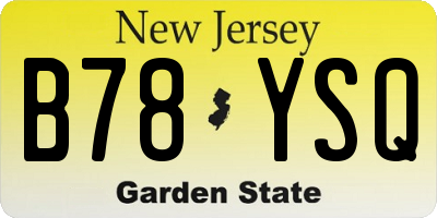 NJ license plate B78YSQ