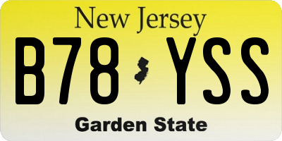 NJ license plate B78YSS
