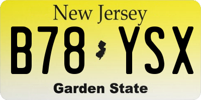 NJ license plate B78YSX