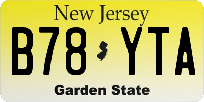 NJ license plate B78YTA