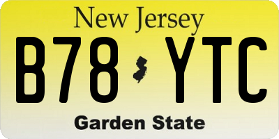NJ license plate B78YTC