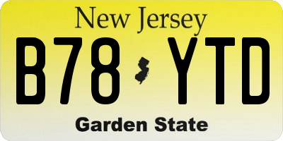 NJ license plate B78YTD
