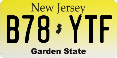 NJ license plate B78YTF