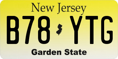 NJ license plate B78YTG