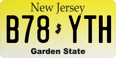 NJ license plate B78YTH