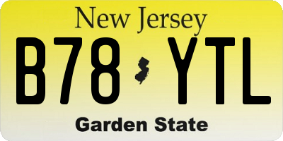 NJ license plate B78YTL