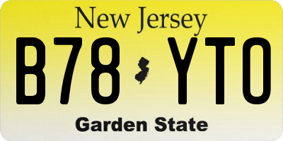 NJ license plate B78YTO