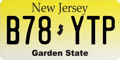 NJ license plate B78YTP
