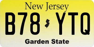 NJ license plate B78YTQ