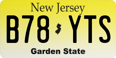 NJ license plate B78YTS