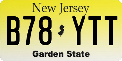 NJ license plate B78YTT