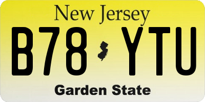NJ license plate B78YTU