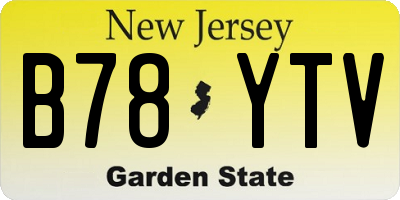 NJ license plate B78YTV