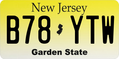NJ license plate B78YTW