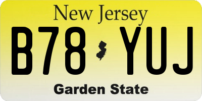 NJ license plate B78YUJ