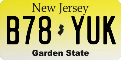 NJ license plate B78YUK