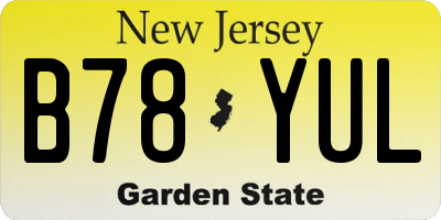 NJ license plate B78YUL