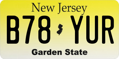NJ license plate B78YUR