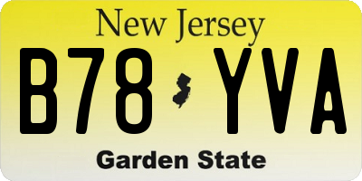 NJ license plate B78YVA